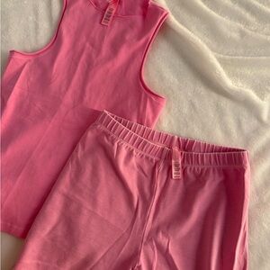 SKIMS bubblegum Pink Tank and Pants Set